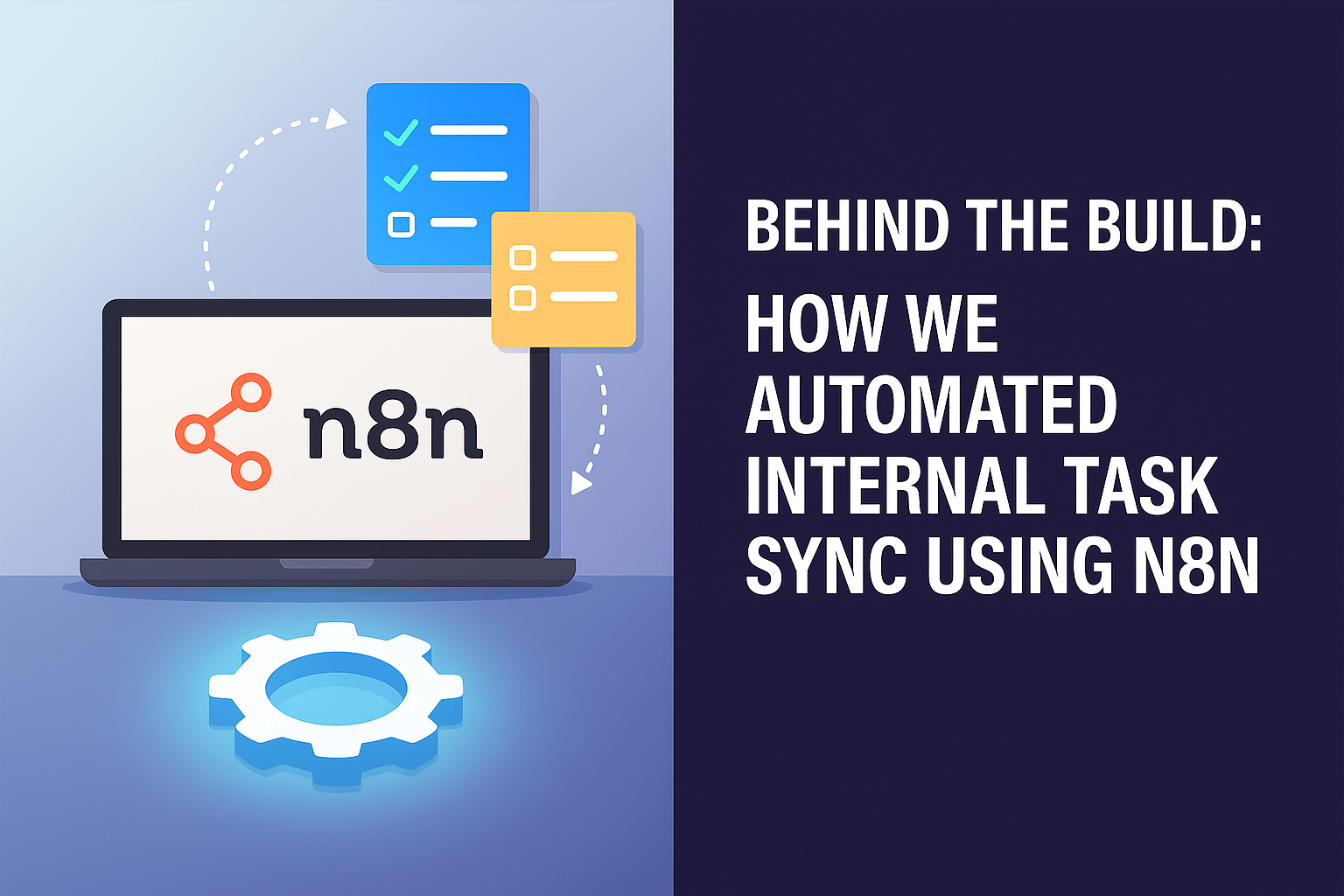 Automation workflow showing task sync using N8N, Slack, and Airtable with conditional logic and no-code setup.